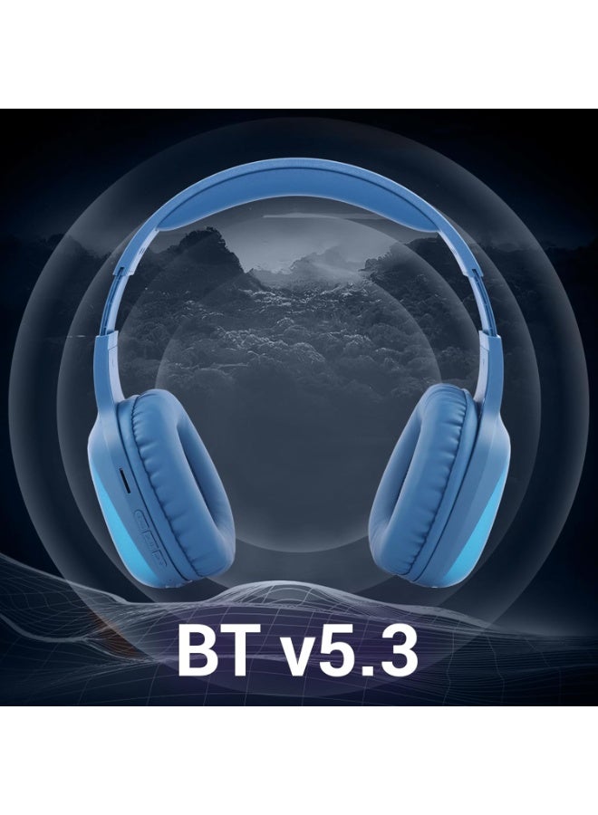 ZEBRONICS Thunder Pro Wireless Over Ear Headphone with Dual Pairing, Gaming Mode, Enc, Bluetooth, Call Function, Aux, Micro Sd, Voice Assistant, Deep Bass, Up to 60H Backup (Blue) - Image 2